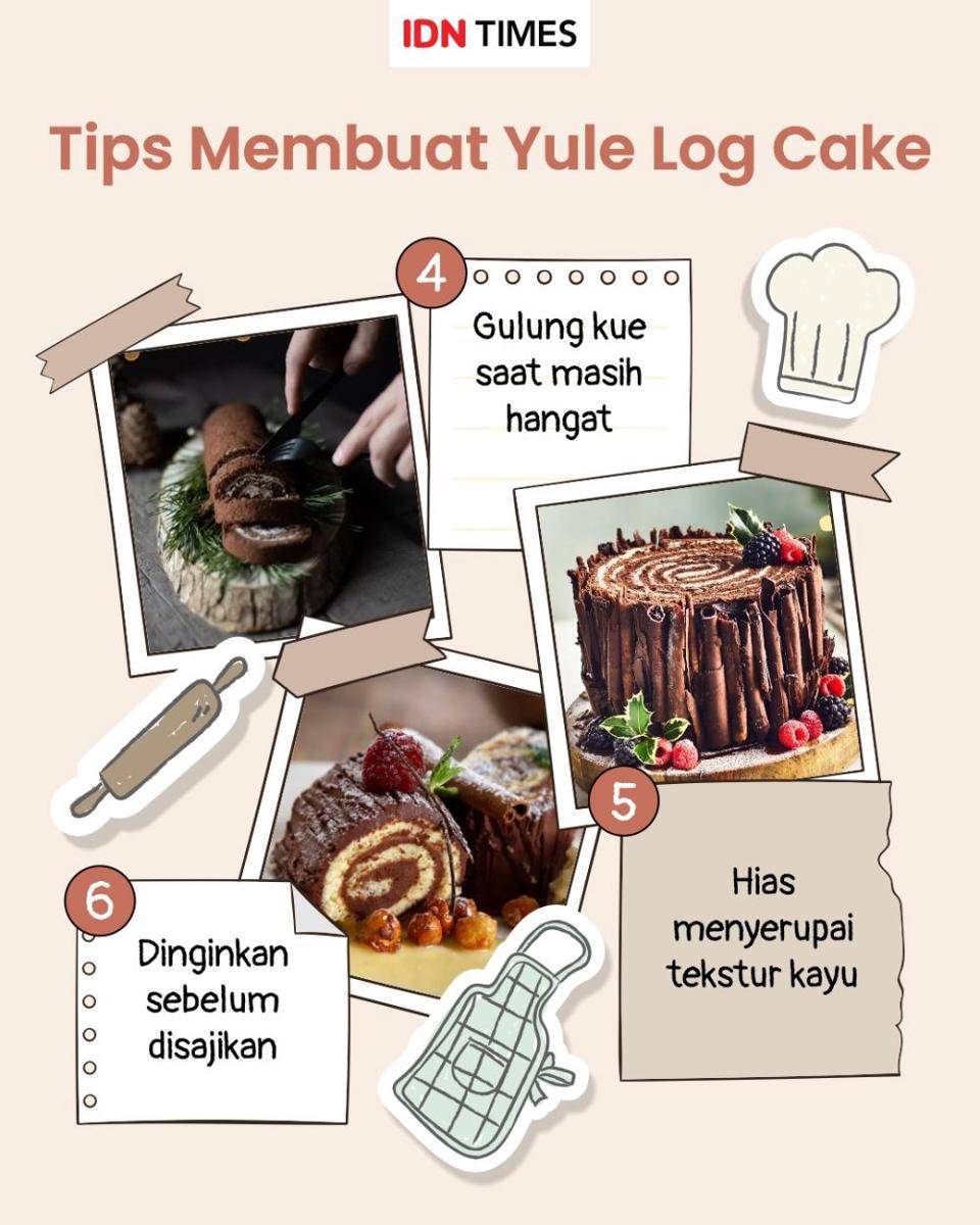 Infografis cara membuat yule log cake (IDN Times/Sukma Mardya Shakti)