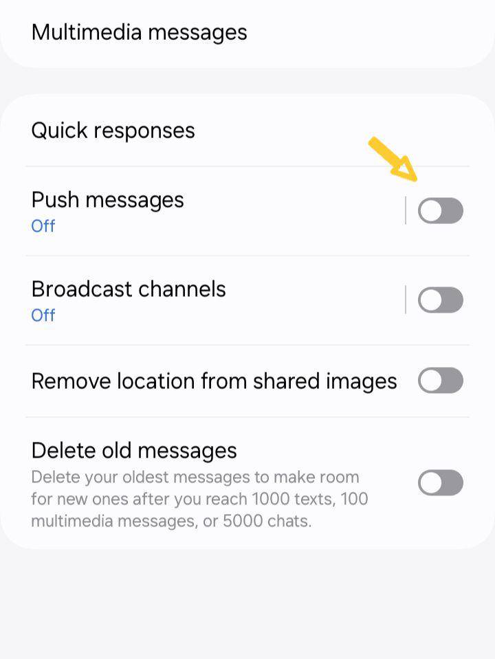 Mematikan pop up promosi Indosat dengan non-aktifkan push messages (dok. Pribadi/Ahmad Khoirul Anam)