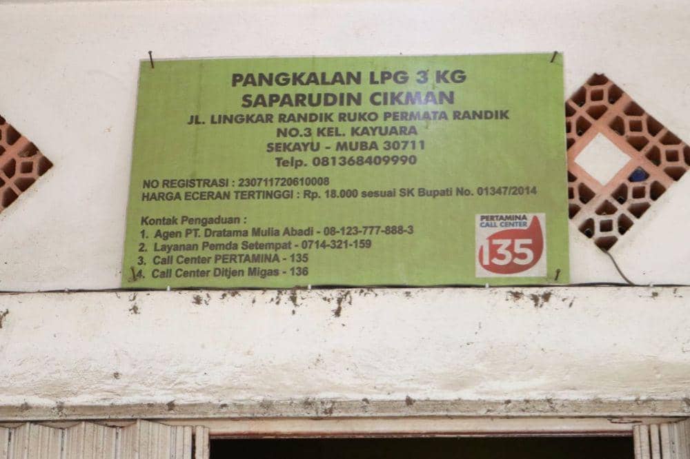 Salah satu pangkalan gas elpiji di Sekayu. (Dok. Disdagperin Muba)