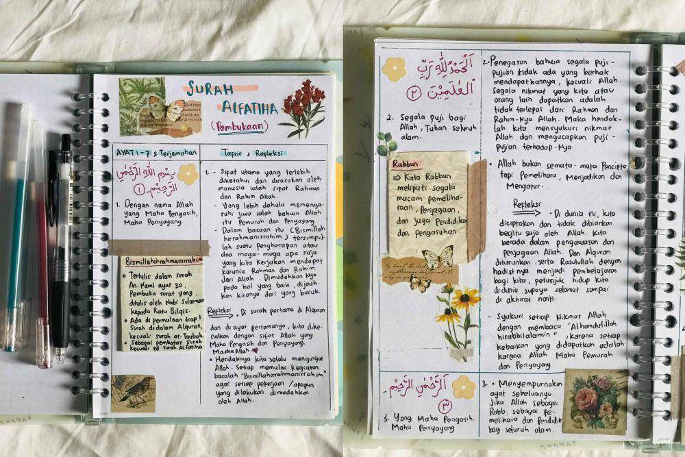 Contoh hasil qur'an journaling (instagram.com/miss_azzura)