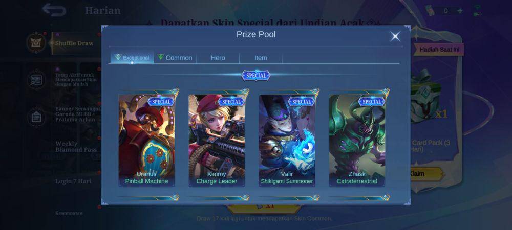 skin gratis di event Suffle Draw Mobile Legends (dok. Moonton/Mobile Legends: Bang Bang)