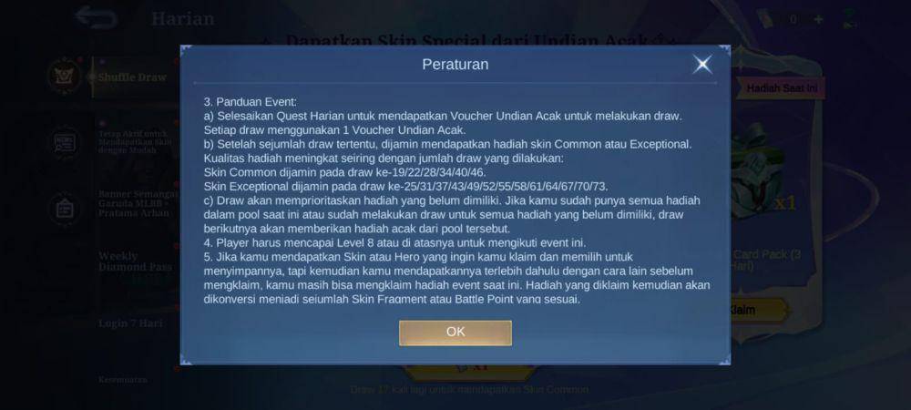 syarat dan ketentuan di event Suffle Draw Mobile Legends (dok. Moonton/Mobile Legends: Bang Bang)