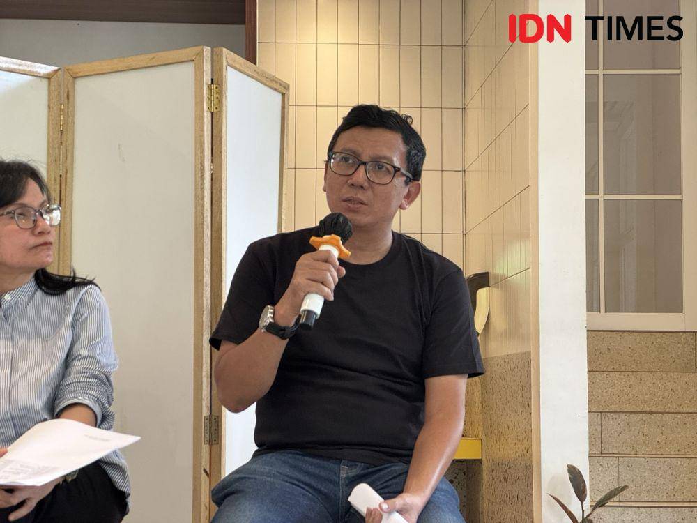 para pengurus Wahana Musik Indonesia (WAMI) dalam konferensi pers pada Rabu (5/2/2025) (IDN Times/Elizabeth Chiquita)
