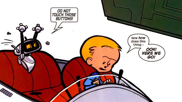 kepanikan H.E.R.B.I.E saat mengawasi tingkah laku Franklin Richards (dok. Marvel)