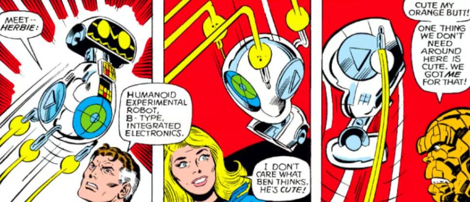 kemunculan perdana H.E.R.B.I.E di komik Fantastic Four #209 (dok. Marvel)