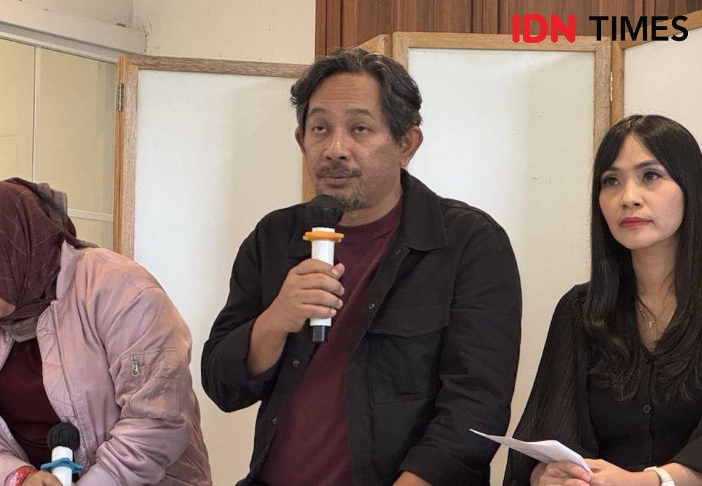 para pengurus Wahana Musik Indonesia (WAMI) dalam konferensi pers pada Rabu (5/2/2025) (IDN Times/Elizabeth Chiquita)