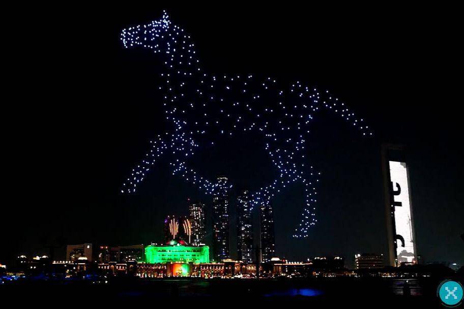 Potret pertunjukan drone di Dubai (instagram.com/drone.show.dubai)
