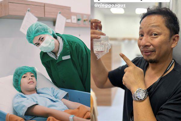 7 Potret Kondisi Anak Ringgo Agus Pasca Operasi Adenoid dan Amandel