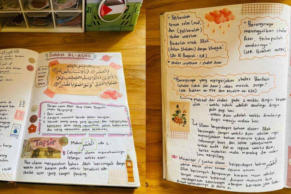 Contoh hasil qur'an journaling (instagram.com/miss_azzura)