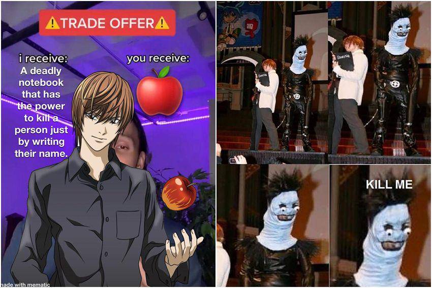 7 Meme Ryuk dari Death Note, Paling Doyan Makan Apel