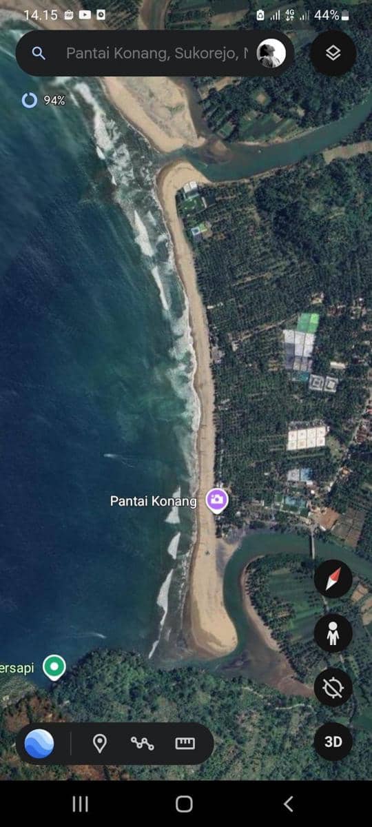 Foto kawasan pantai konang dari satelit. IDN Times/ istimewa