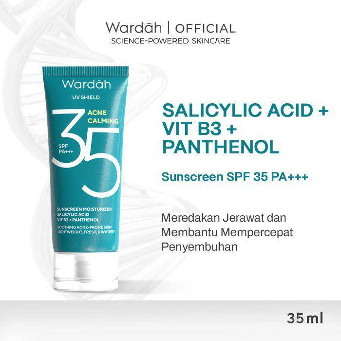 Wardah UV Shield Acne Calming Sunscreen Moisturizer SPF 35 PA+++ (tokopedia.com/wardah-official)