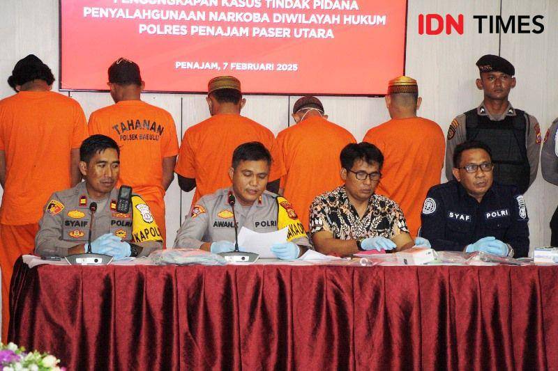 Wakapolres PPU, Awan Kurnianto di tengah berikan keterangan pers pengungkapan narkotika sabu-sabu (IDN Times/Ervan)