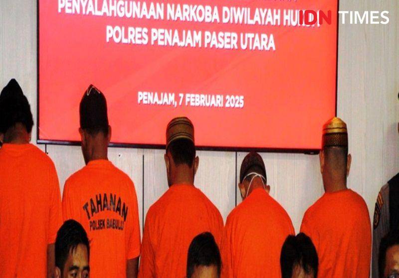 Para tersangka tindak pidana narkotika sabu-sabu jadi tahanan Polres PPU (IDN Times/Ervan)