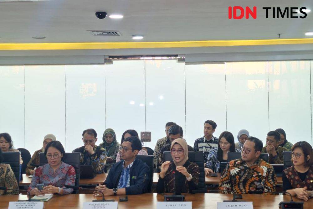 Konferensi Pers Persiapan Peluncuran Cek Kesehatan Gratis, Jumat (7/2/2025) di Kementerian Kesehatan, Jakarta Selatan. (IDN Times/Lia Hutasoit)