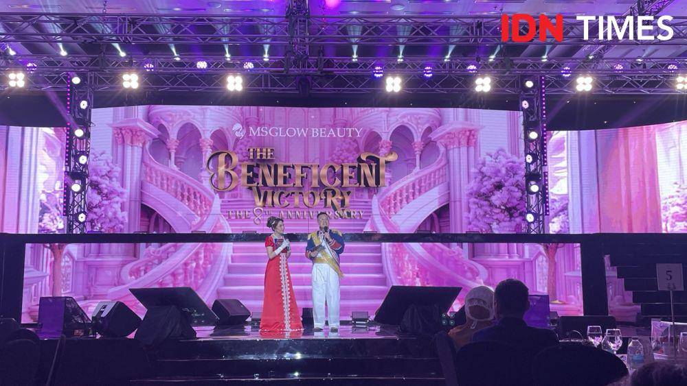 MS Glow menggelar perayaan 8th anniversary pada Sabtu (8/2/25). (IDN Times/Dina Salma)
