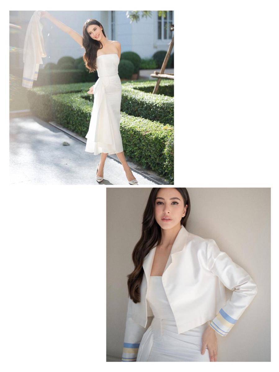 potret ide OOTD pakai blazer beraksen girly ala Sririta Jensen (instagram.com/sriritajensen)