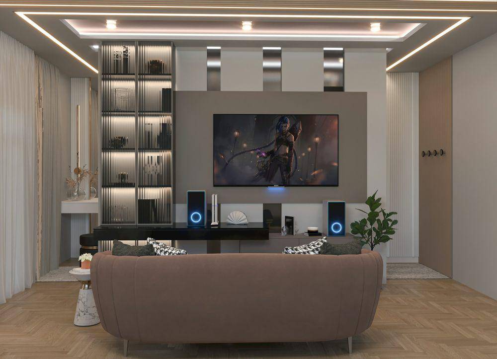 Ilustrasi smart lighting di media room (unsplash.com/mahmoud azmy)