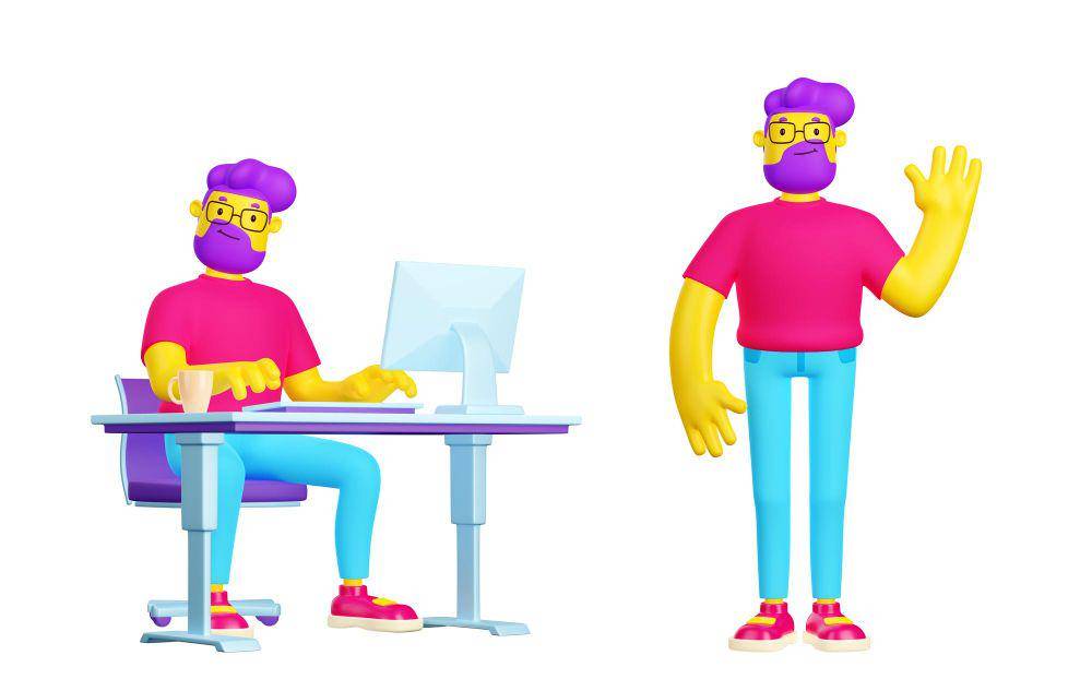 ilustrasi animasi karakter virtual yang dibuat di TikTok sebagai pengganti facecam (freepik.com/upklyak)