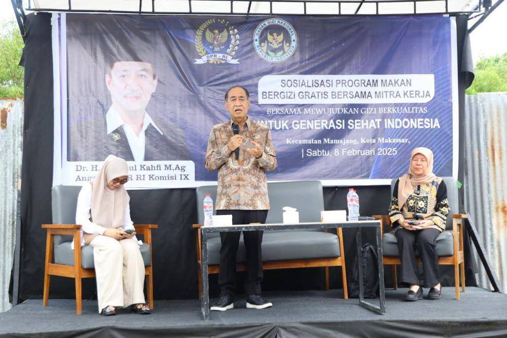 Sosialisasi program Makan Bergizi Gratis oleh Dewan Perwakilan Rakyat Republik Indonesia (DPR RI) dan Badan Gizi Nasional (BGN)  di Makassar, Sabtu (8/2/2025). (Dok. Istimewa)