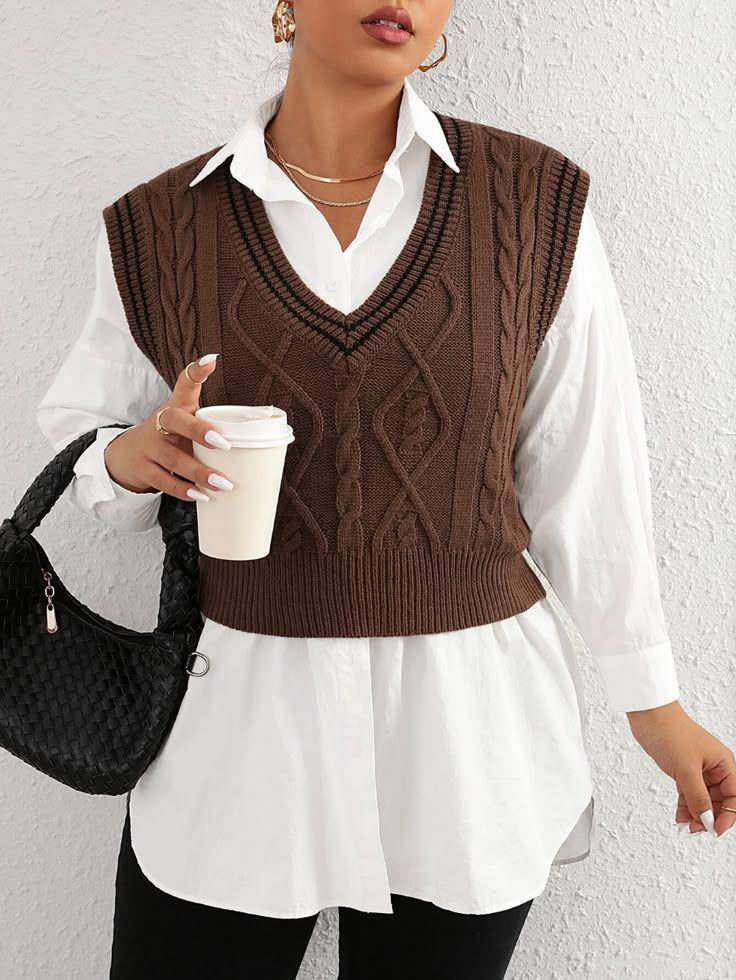 Ilustrasi knit vest. (pinterest.com/SHEIN UK)