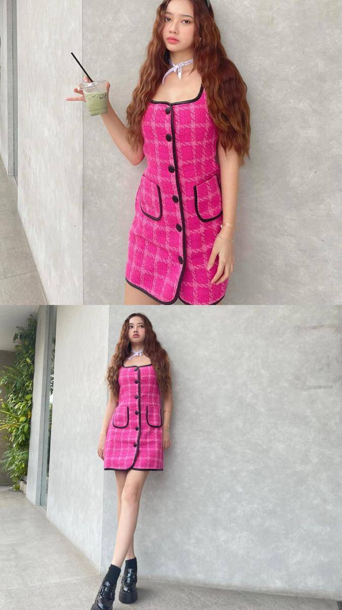 potret ide OOTD girly dress yang centil menawan ala Lora Ziphora (instagram.com/lauraziphoraa)