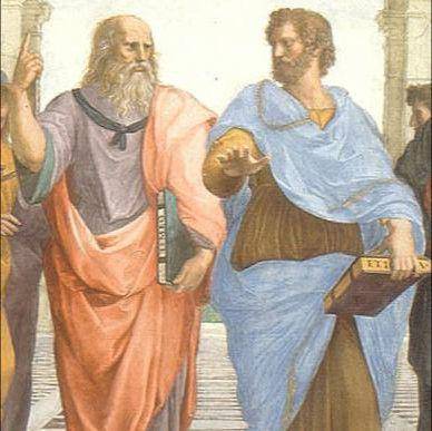 ilustrasi Plato bersama Aristoteles (commons.wikimedia.org/Raphael)