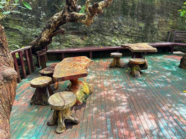 Ilustrasi cafe tengah hutan. istockphoto.com