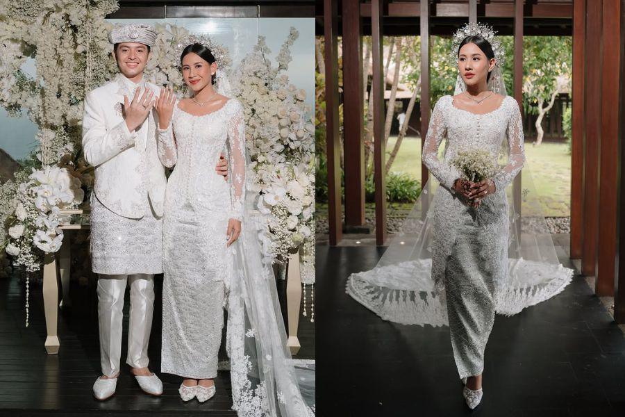 7 Gaya Shenina Cinnamon di Akad Nikah Bersama Angga Yunanda