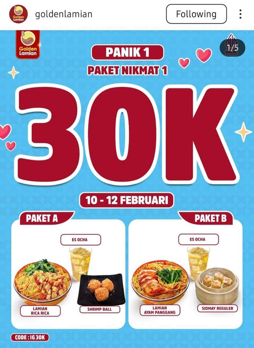 Promo Golden Lamian Februari 2025 (instagram.com/goldenlamian)