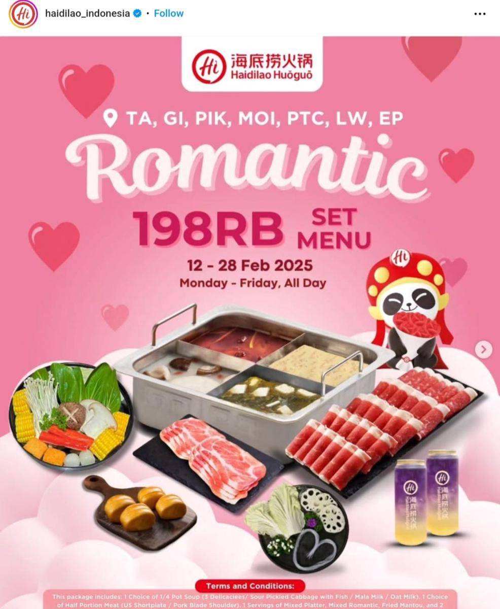 Promo Haidilao Februari 2025 (instagram.com/haidilao_indonesia)