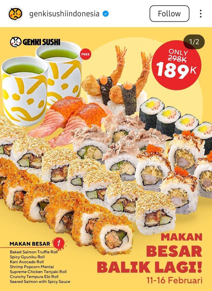 Promo Valentine Genki Sushi 2025 (instagram.com/genkisushiindonesia)
