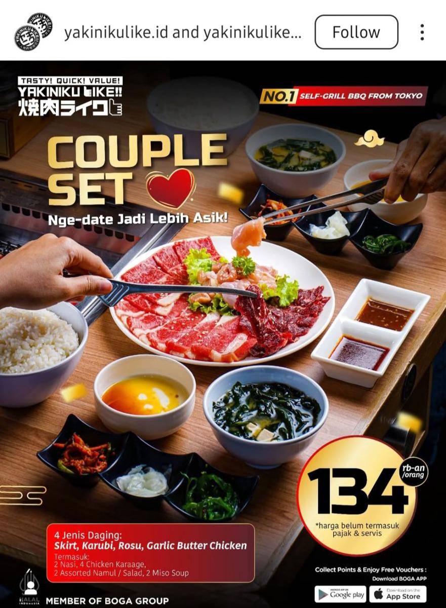 Promo Valentine Yakiniku Like 2025 (instagram.com/yakinikulike.id)