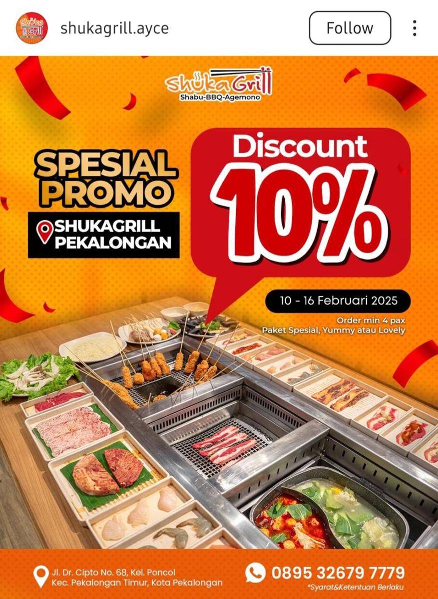 Promo Valentine Shuka Grill 2025 (instagram.com/shukagrill.ayce)
