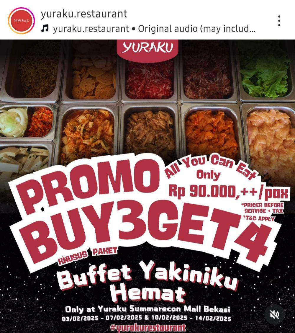 Promo Valentine Yuraku 2025 (instagram.com/yuraku.restaurant)