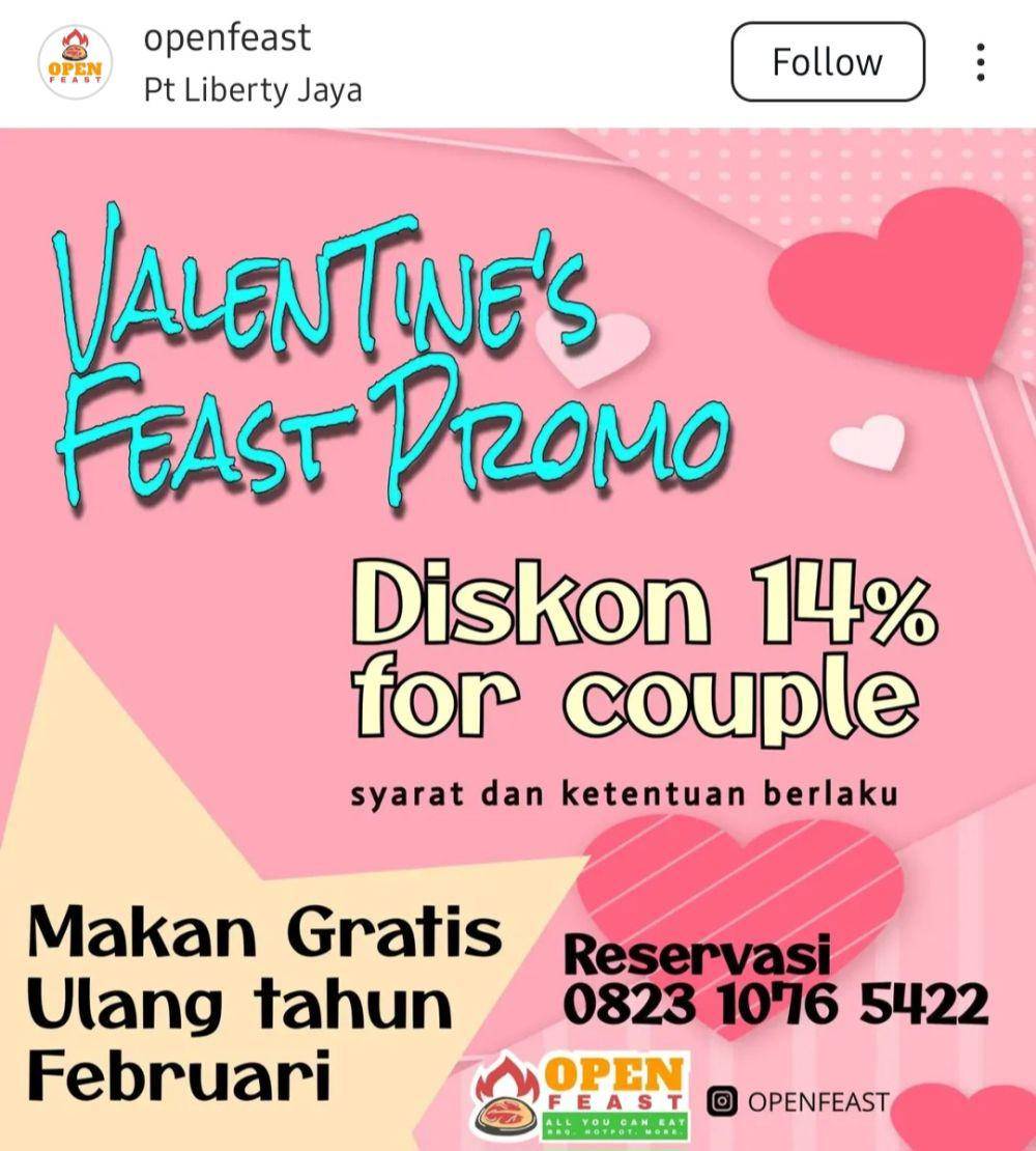 Promo OPENFEAST Restaurant Februari 2025 (instagram.com/openfeast)