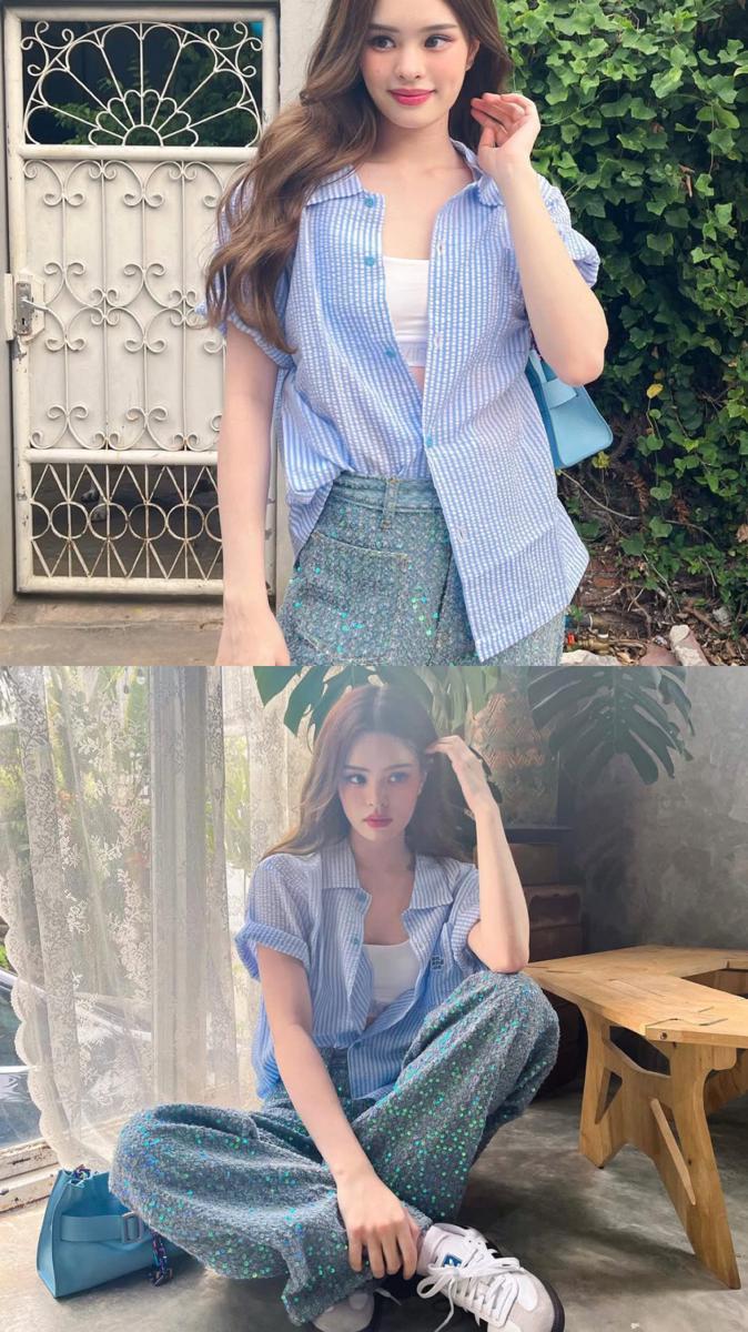 potret ide girly casual look yang stylish ala Achiraya Nitibhon (instagram.com/allynitibhon)
