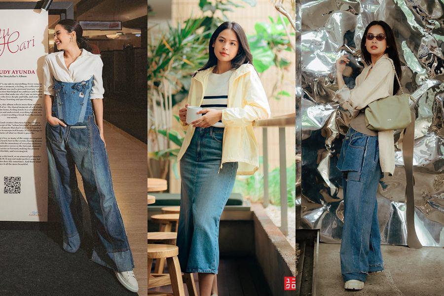 12 Inspirasi OOTD Denim ala Maudy Ayunda, Keren Maksimal!