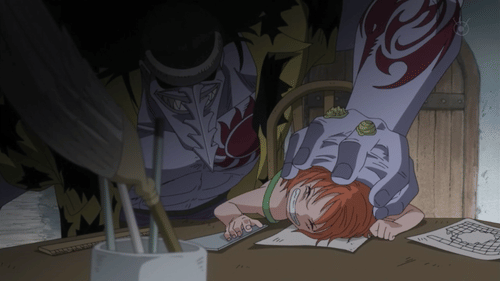 Arlong memperbudak Nami (dok. Toei Animation/One Piece)