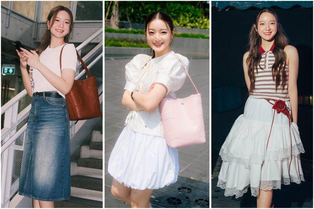 potret ide OOTD pakai rok untuk daily outfit yang chill dan chic ala Ink Waruntorn