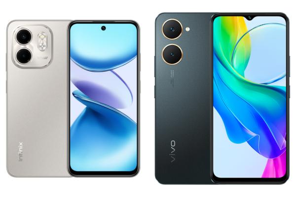 Infinix SMART 9 HD (kiri) (infinixmobiles.in) vs vivo Y03t (kanan) (vivo.com)