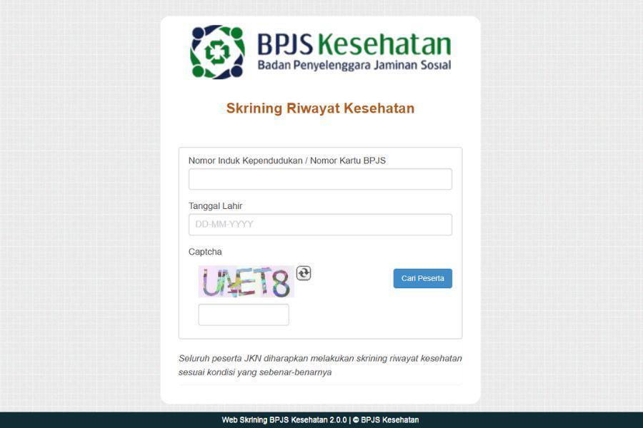 Link Web Skrining BPJS Kesehatan, Deteksi Risiko Penyakit