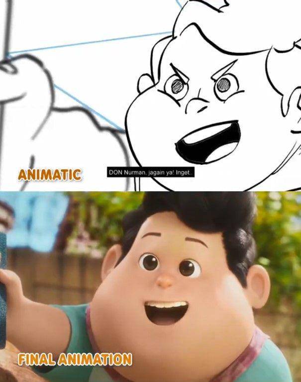 perbandingan film animasi Jumbo dan storyboard (x.com/adriandhy)