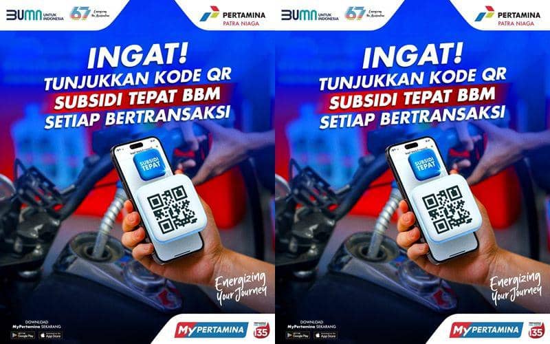 ilustrasi penggunaan kode QR saat beli bahan bakar bersubsidi (instagram.com/mypertamina)
