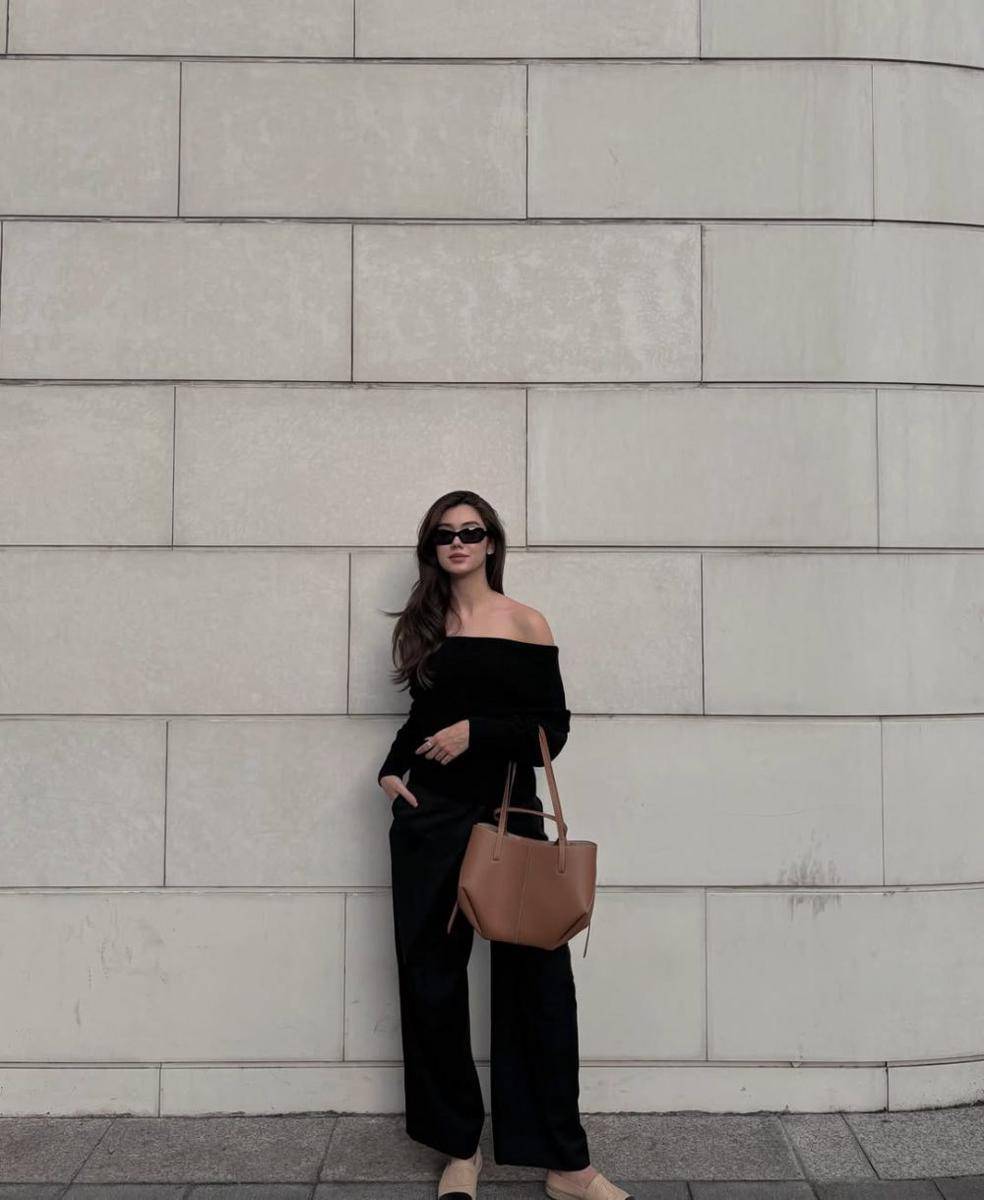 potret ide OOTD serba hitam pakai pants hingga dress ala Lorena Schuett (instagram.com/lalinalena)