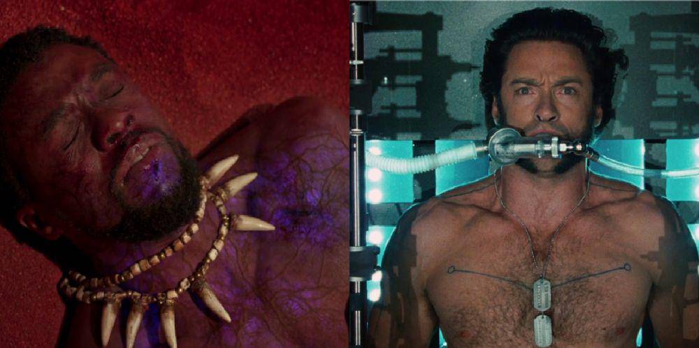 T'Challa dapat kekuatan dari Heart-Shaped Herb (kiri) dan Logan mengikuti program Weapon X (kanan) (dok. Marvel Studios/Black Panther | dok. 20th Century Fox/X-Men Origins: Wolverine)