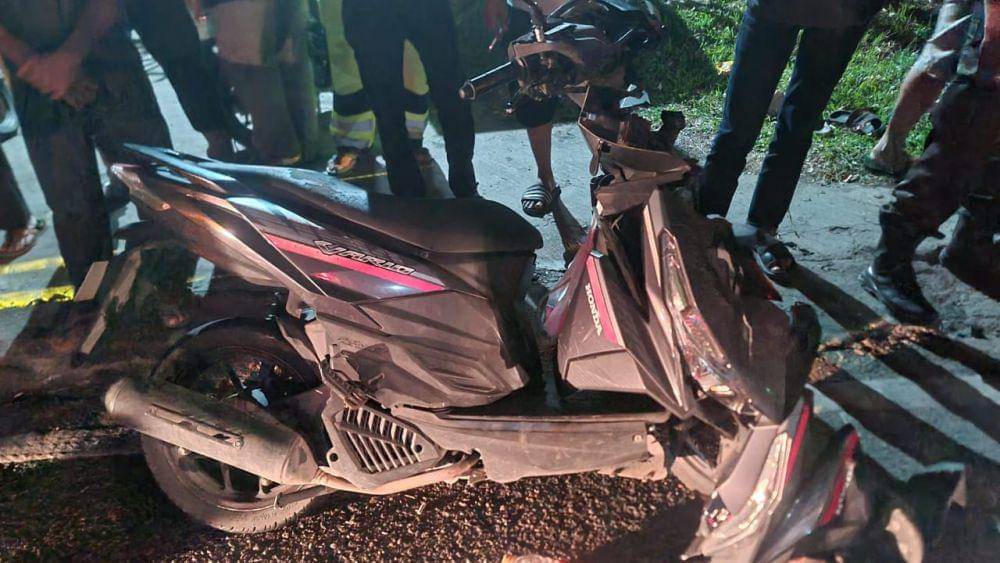 Keadaan sepeda motor korban (Foto: Satlantas Polresta Padang)