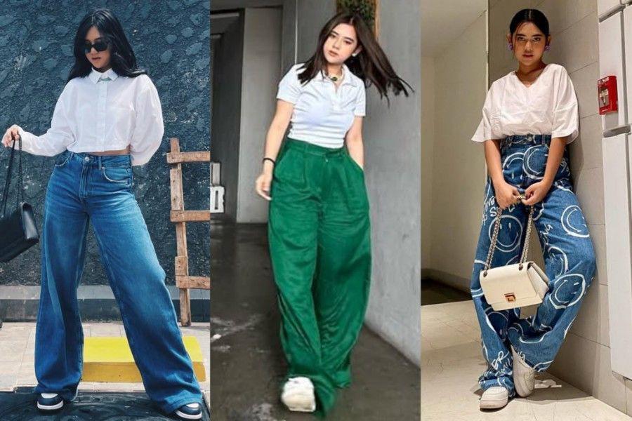 7 Campus Look ala Ziva Magnolya, Denim Pants dan Shirt Jadi Andalan