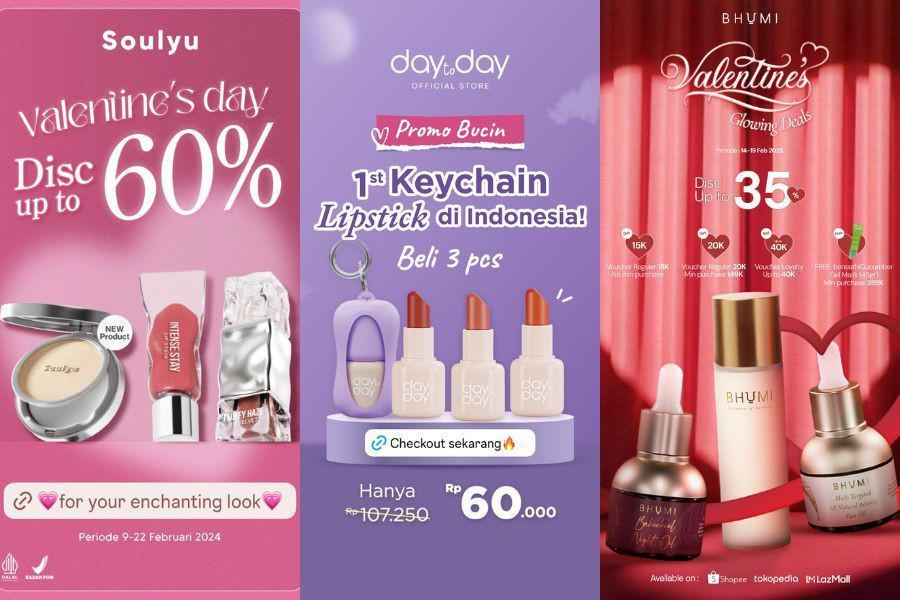10 Diskon Makeup dan Skincare Spesial Valentine 2025, Penuh Kejutan!
