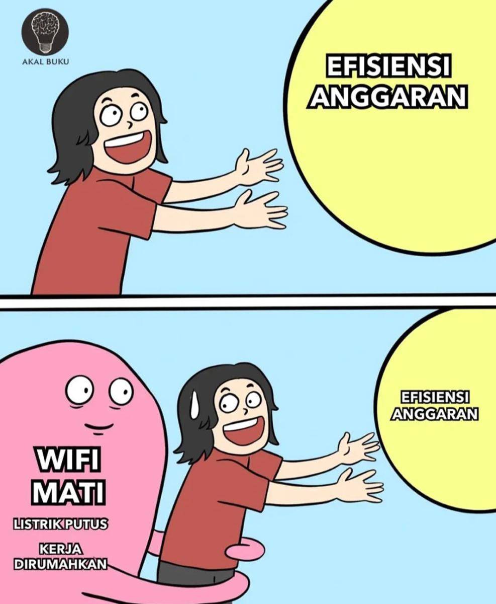 meme efisiensi anggaran (instagram.com/akalbuku)